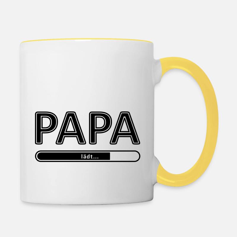 enceinte papa grossesse - Mug contrasté - blanc/jaune