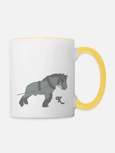 kaltblutziehtk - Tasse zweifarbig - Weiß/Gelb