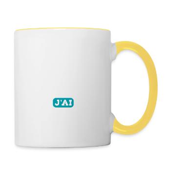 J'ai roller cadeau - Mug contrasté - blanc/jaune - Droite