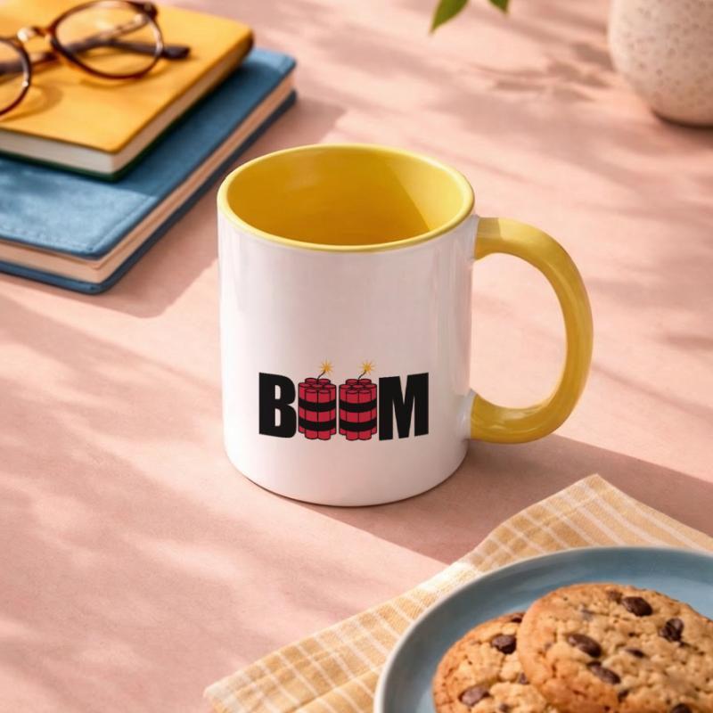 boom allumé tnt dynamite explosion explosion Mug contrasté