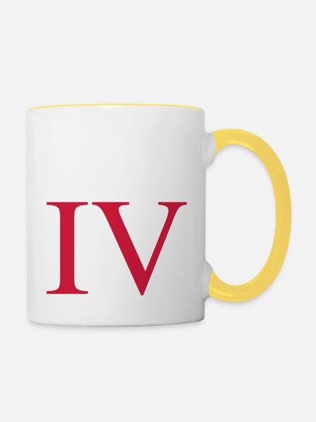 4 - Tasse zweifarbig - Weiß/Gelb