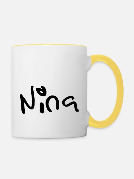 nina - Tasse zweifarbig - Weiß/Gelb