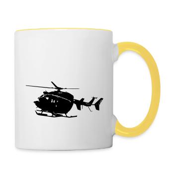 Drachen Hubschrauber EC145 - Tasse zweifarbig - Weiß/Gelb - Rechts