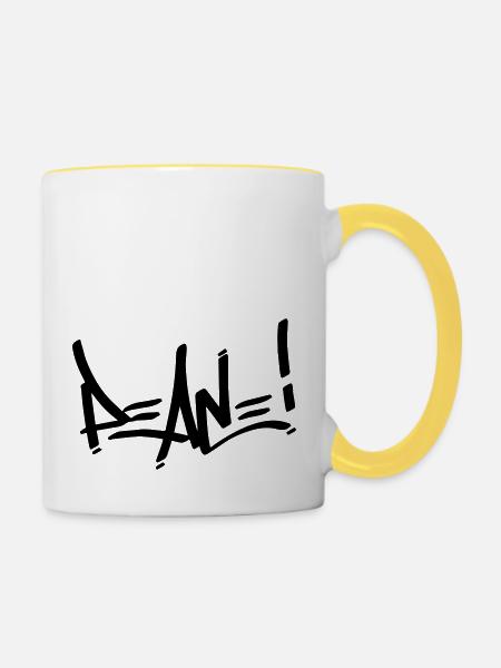 peace - Tasse zweifarbig - Weiß/Gelb