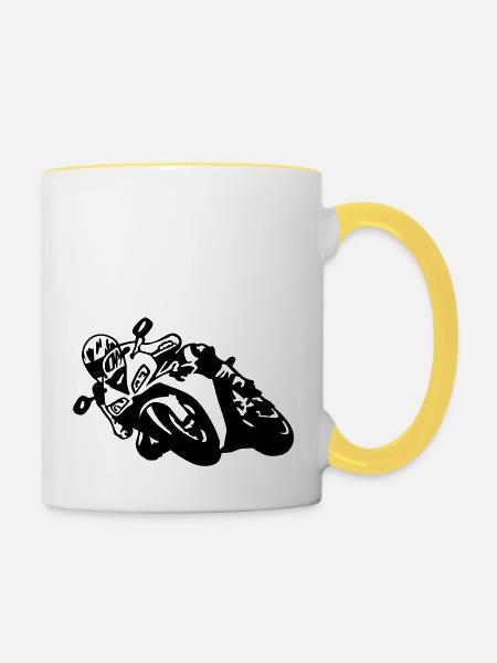 1000RR - Tasse zweifarbig - Weiß/Gelb