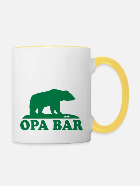 OPA BAER (BÄR) - Tasse zweifarbig - Weiß/Gelb