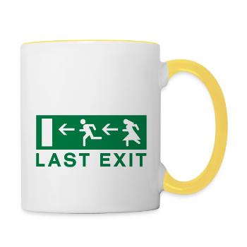 Last exit - Tasse zweifarbig - Weiß/Gelb - Rechts