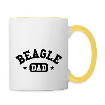 beagle dad - Contrasting Mug - white/yellow - Right