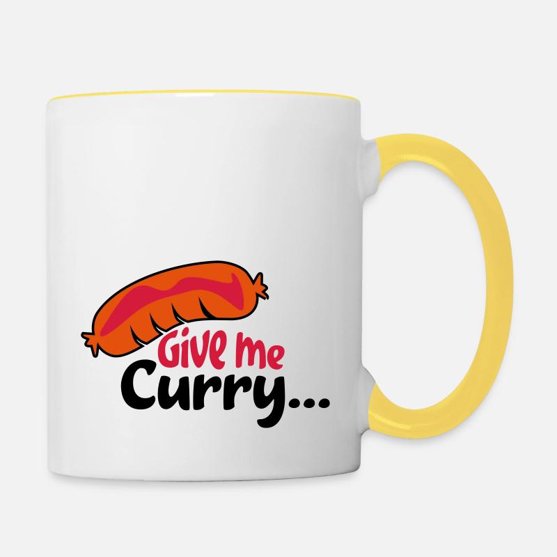 currywurst - Contrasting Mug - white/yellow