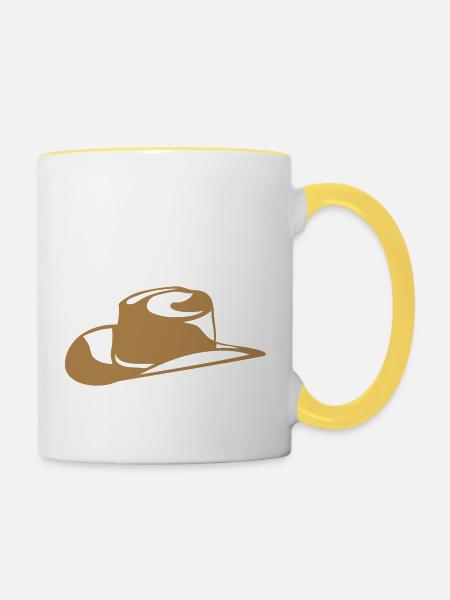 Hut Cowboy-Hut 807 - Tasse zweifarbig - Weiß/Gelb