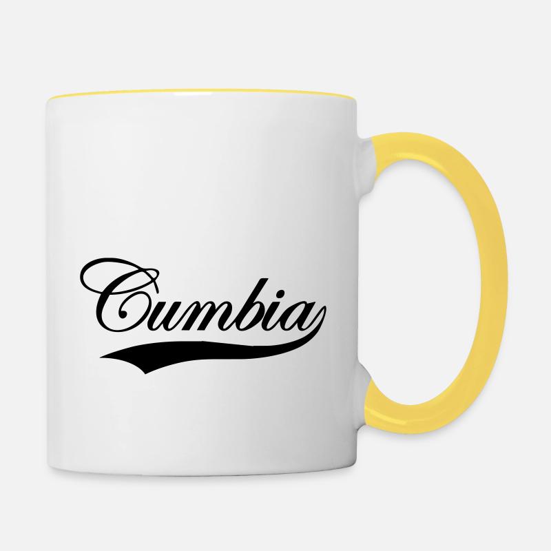 cumbia - Latin de Colombie - Mug contrasté - blanc/jaune