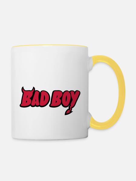 Bad Boy - Tasse zweifarbig - Weiß/Gelb