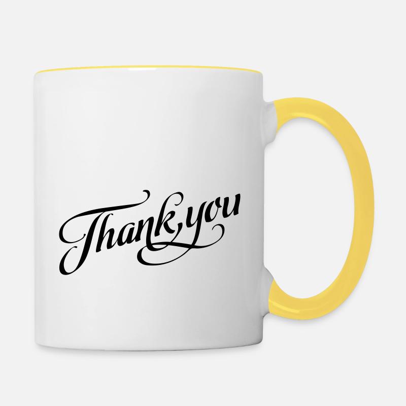 merci Merci - Mug contrasté - blanc/jaune