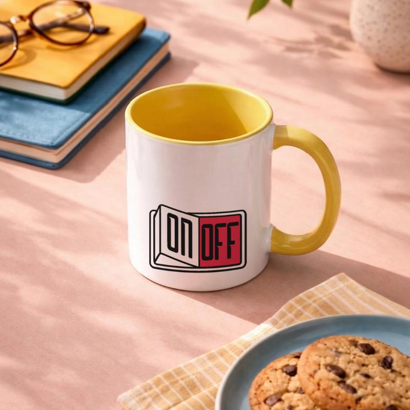 off on switch button button turn off Contrasting Mug