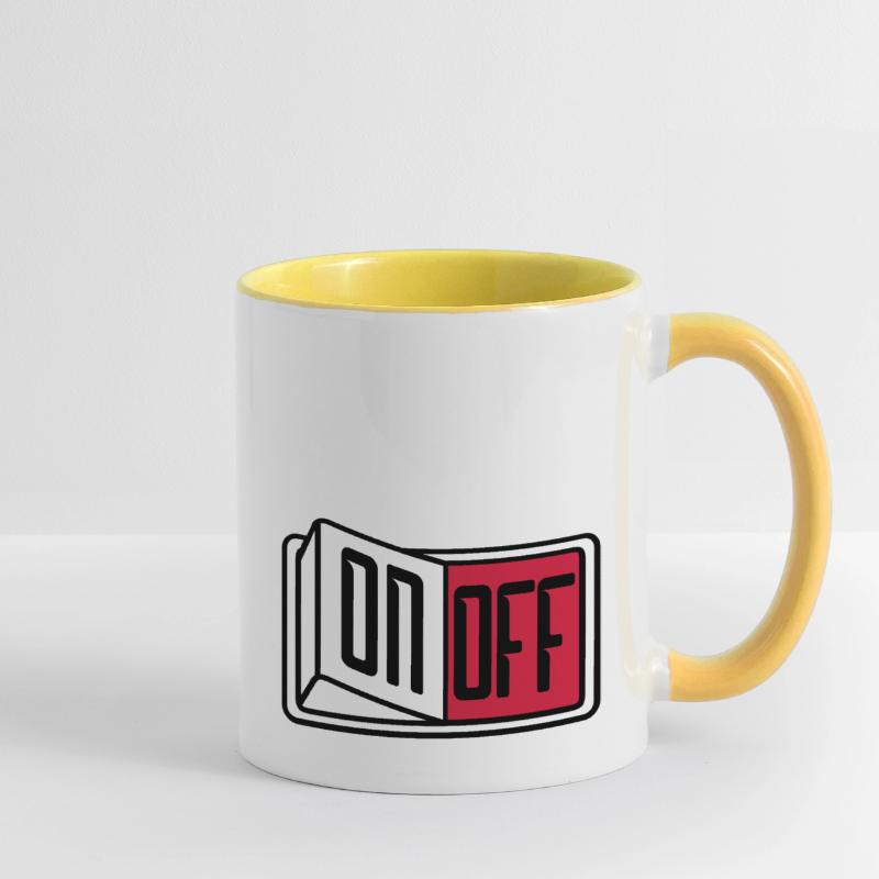 off on switch button button turn off Contrasting Mug