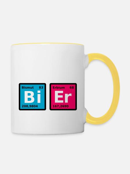 Bi Er - Tasse zweifarbig - Weiß/Gelb