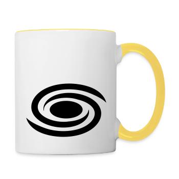 Spiral galaxy, universe, cosmos, milky way - Tasse zweifarbig - Weiß/Gelb - Rechts