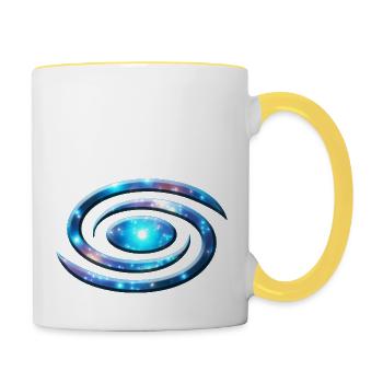 Spiral galaxy, universe, cosmos, milky way - Contrasting Mug - white/yellow - Right