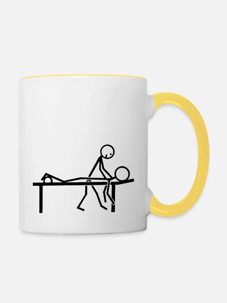 Masseur - Tasse zweifarbig - Weiß/Gelb