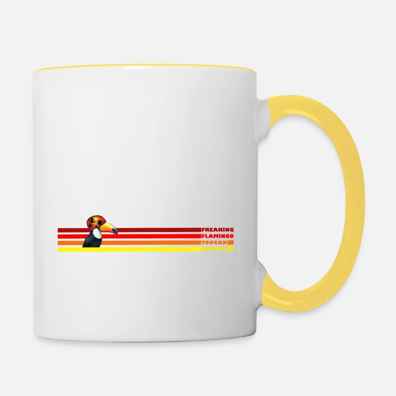 Toucan and Stripes - Contrasting Mug - white/yellow