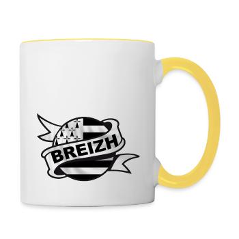 Breizh Bretagne 04 - Mug contrasté - blanc/jaune - Droite