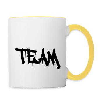 team - Mug contrasté - blanc/jaune - Droite