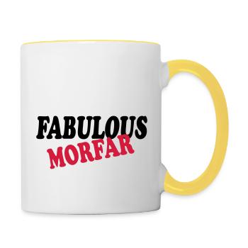 Fabulous morfar 111 - Contrasting Mug - white/yellow - Right