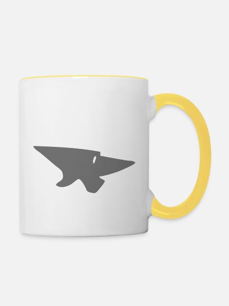 Amboss - Tasse zweifarbig - Weiß/Gelb