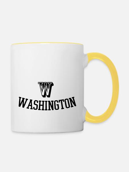 washington - Tasse zweifarbig - Weiß/Gelb