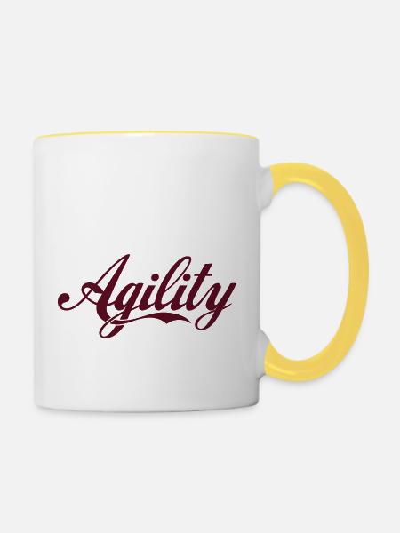 Agility - Tasse zweifarbig - Weiß/Gelb