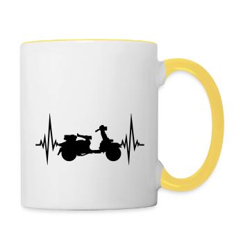 heartbeat roller pulse frequency clip art driving ele - Contrasting Mug - white/yellow - Right
