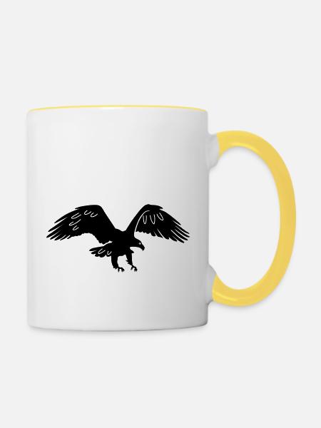 Adler - Tasse zweifarbig - Weiß/Gelb