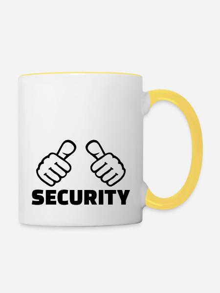 Security - Tasse zweifarbig - Weiß/Gelb