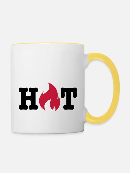 hot - Tasse zweifarbig - Weiß/Gelb