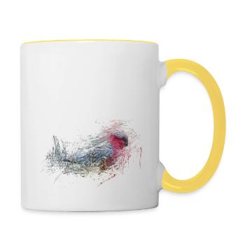 Papagei - Tasse zweifarbig - Weiß/Gelb - Rechts