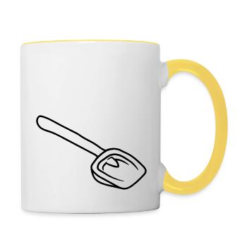 Contour version yellow shovel sandbox toy - Contrasting Mug - white/yellow - Right