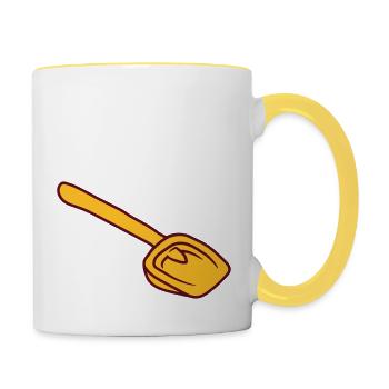 yellow shovel sandbox toy shovel eime - Contrasting Mug - white/yellow - Right