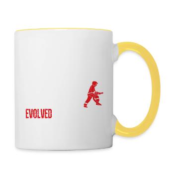 Les pompiers sauvent des vies - Mug contrasté - blanc/jaune - Droite