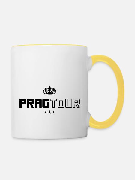 prag tour - Tasse zweifarbig - Weiß/Gelb