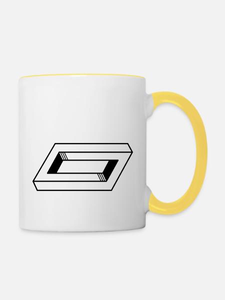 geometrisch - Tasse zweifarbig - Weiß/Gelb