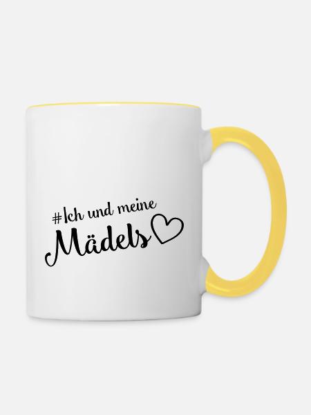 maedels ich und meine - Tasse zweifarbig - Weiß/Gelb
