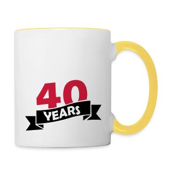 40_years - Tasse zweifarbig - Weiß/Gelb - Rechts