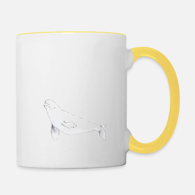 Béluga - Mug contrasté - blanc/jaune