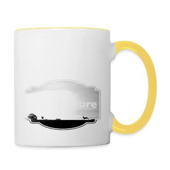 Love Nature noir et blanc - Mug contrasté - blanc/jaune - Droite