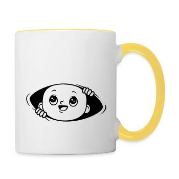 Little baby hatches - Contrasting Mug - white/yellow - Right