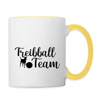 Conception de sport pour chien Driftball - Mug contrasté - blanc/jaune - Droite