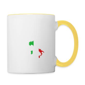 Italia Herzschlag Ich Liebe Italien Flagge - Tasse zweifarbig - Weiß/Gelb - Rechts
