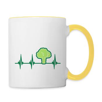 Pulse Broccoli Heartbeat - Contrasting Mug - white/yellow - Right