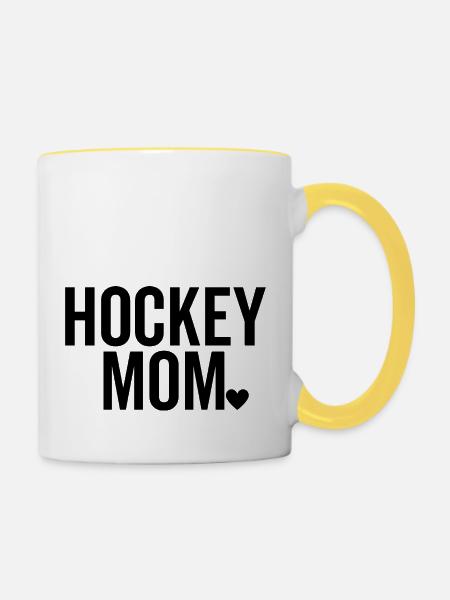 Hockey Mom - Tasse zweifarbig - Weiß/Gelb