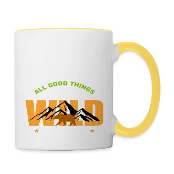 All good things are wild and free - Tasse zweifarbig - Weiß/Gelb - Rechts